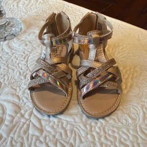 SOLD NWOT Jumping Beans Gladiator Sparkle Strappy Sandals Girls 8